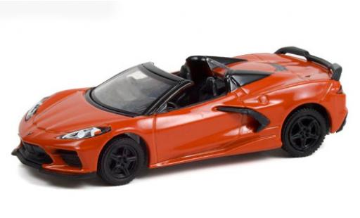 Chevrolet Corvette 1/64 Greenlight Stingray Cabrio mettalic orange 2021 modellautos