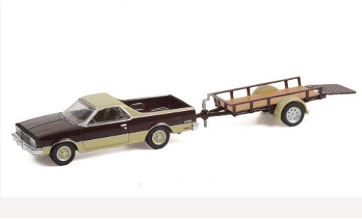 Modellautos Chevrolet El Camino 1/64 Greenlight Conquista braun/beige 1984 mit 1-achs Anhänger Chevrolet El Camino 1/64 Greenlight Conquista braun/beige 1984 mit 1-achs Anhänger modellautos