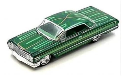 Chevrolet Impala 1/64 Greenlight Lowrider metallise grün/Dekor 1963 1:64 modellautos