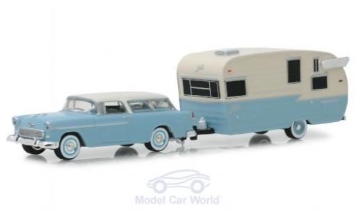 Modellautos Chevrolet Nomad 1/64 Greenlight blau/beige 1955 mit Shasta Airflyte Chevrolet Nomad 1/64 Greenlight blau/beige 1955 mit Shasta Airflyte modellautos