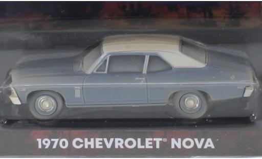Chevrolet Nova 1/64 Greenlight mettalic blau/matt-weiss Beverly Hills Cop 1970 modellautos