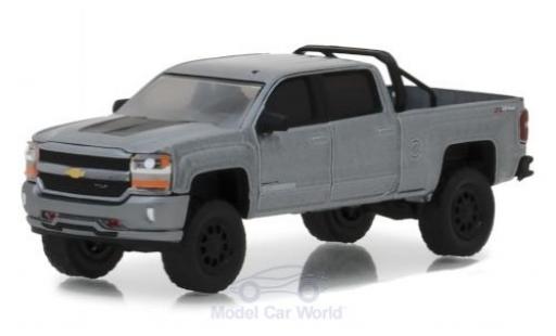 Chevrolet Silverado 1/64 Greenlight 1500 mettalic grau 2018 modellautos