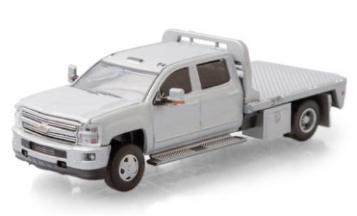 Chevrolet Silverado 1/64 Greenlight 3500 HD Flat Bed grau 2015 modellautos