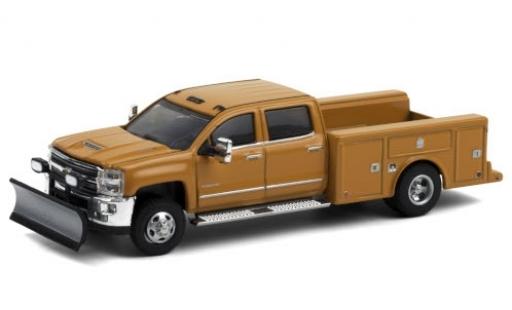 Modellautos Chevrolet Silverado 1/64 Greenlight 3500 HD Service Bed orange 2018 avec Chasse-neige Chevrolet Silverado 1/64 Greenlight 3500 HD Service Bed orange 2018 avec Chasse-neige modellautos