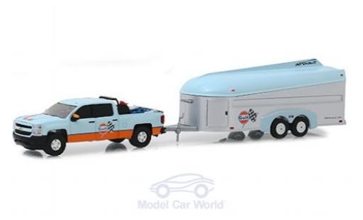 Modellautos Chevrolet Silverado 1/64 Greenlight Gulf 2017 with Aerovault Trailer Chevrolet Silverado 1/64 Greenlight Gulf 2017 with Aerovault Trailer modellautos