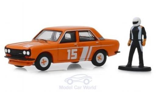 Modellautos Datsun 510 1/64 Greenlight No.15 1970 mit Rennfahrerfigur Datsun 510 1/64 Greenlight No.15 1970 mit Rennfahrerfigur modellautos