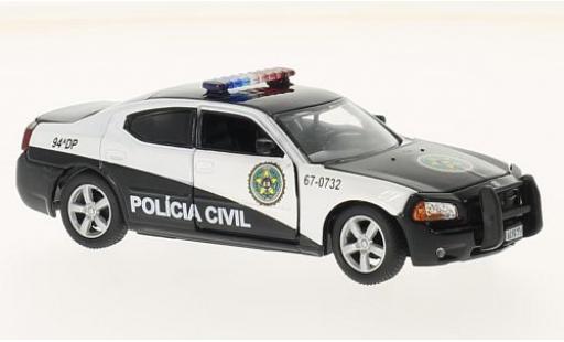 Dodge Charger 1/43 Greenlight schwarz/weiss Fast Five 2011 Rio Police Policia Civil modellautos