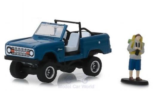 Modellautos Ford Bronco 1/64 Greenlight blau 1967 mit Figur Ford Bronco 1/64 Greenlight blau 1967 mit Figur modellautos