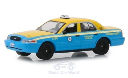 Ford Crown 1/64 Greenlight Victoria gelb/blau L.A. Checker Cab 2011 modellautos