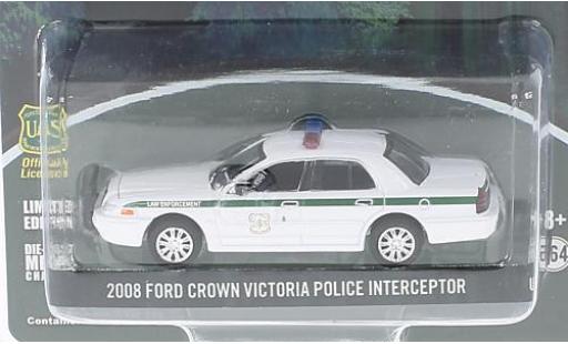 Ford Crown 1/64 Greenlight Victoria Police Interceptor weiss U.S.Forest Service 2008 modellautos