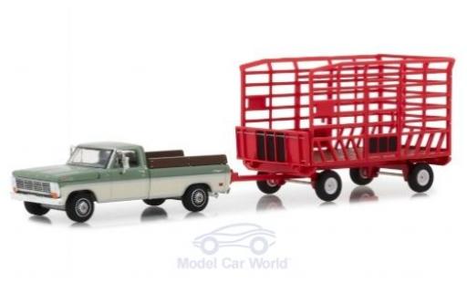 Modellautos Ford F-1 1/64 Greenlight 00 Farm & Ranch oliv/weiss 1969 mit Transportanhänger Ford F-1 1/64 Greenlight 00 Farm & Ranch oliv/weiss 1969 mit Transportanhänger modellautos