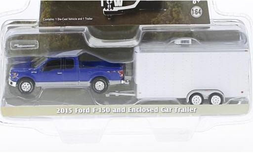 Modellautos Ford F-1 1/64 Greenlight 50 blau 2015 avec Remorque porte-voiture Ford F-1 1/64 Greenlight 50 blau 2015 avec Remorque porte-voiture modellautos