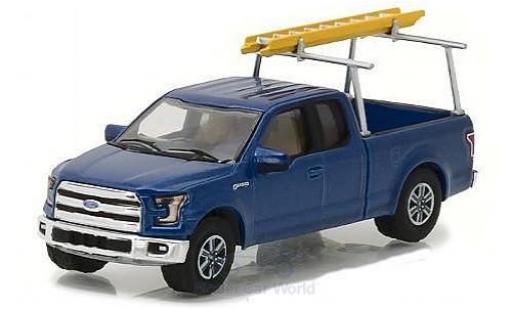 Modellautos Ford F-1 1/64 Greenlight 50 mettalic blau 2015 with Ladder Rack Ford F-1 1/64 Greenlight 50 mettalic blau 2015 with Ladder Rack modellautos
