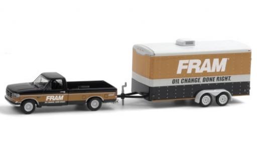 Modellautos Ford F-1 1/64 Greenlight 50 XLT FRAM 1994 avec Zweiachs-wagon conteneur Ford F-1 1/64 Greenlight 50 XLT FRAM 1994 avec Zweiachs-wagon conteneur modellautos