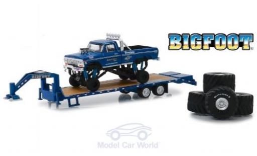 Modellautos Ford F-250 1/64 Greenlight Monster Truck Bigfoot 1974 with Gooseneck Trailer and Tires Ford F-250 1/64 Greenlight Monster Truck Bigfoot 1974 with Gooseneck Trailer and Tires modellautos