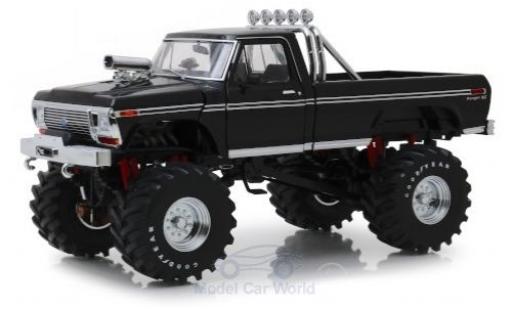 Ford F-250 1/18 Greenlight Monster Truck schwarz 1979 mit 48 Zoll-Bereifung modellautos