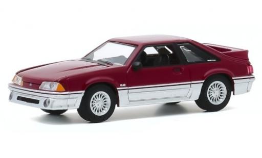 Ford Mustang 1/64 Greenlight GT rot/silber 1988 modellautos