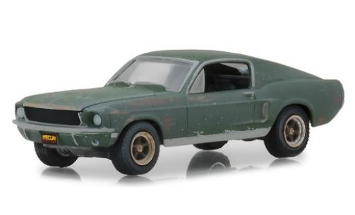 Ford Mustang 1/64 Greenlight GT Fastback Bullitt 1968 unrestauriert mit Stickern modellautos