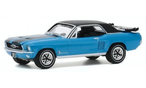 Ford Mustang 1/64 Greenlight Ski Country Special mettalic blau/matt-schwarz 1967 modellautos