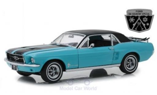 Ford Mustang 1/18 Greenlight Ski Country Special türkis/schwarz 1967 modellautos