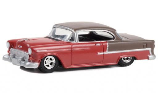 Chevrolet Bel Air 1/64 Greenlight Bel air gris/rouge foncé 1955 modellautos