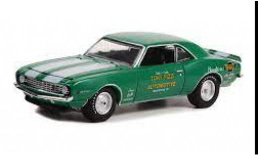 Chevrolet Camaro 1/64 Greenlight Z28 metallise grün/weiss 1969 modellautos
