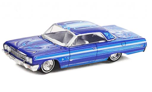 Chevrolet Impala 1/64 Greenlight Lowrider blau 1964 modellautos