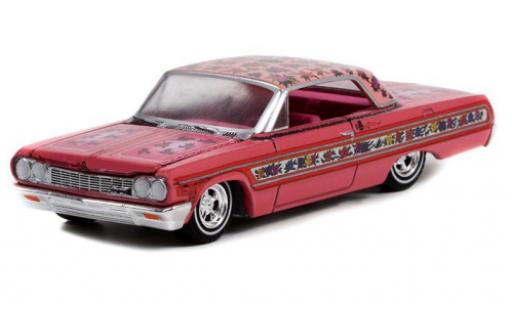 Chevrolet Impala 1/64 Greenlight Lowrider rosa/Dekor 1964 modellautos
