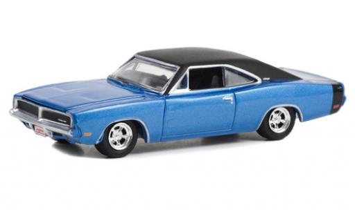 Dodge Charger 1/64 Greenlight metallise blau/schwarz 1969 modellautos