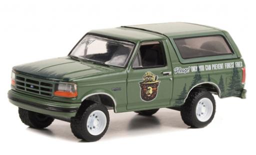 Modellautos Ford Bronco 1/64 Greenlight grün Smokey Bear 1996 Ford Bronco 1/64 Greenlight grün Smokey Bear 1996 modellautos
