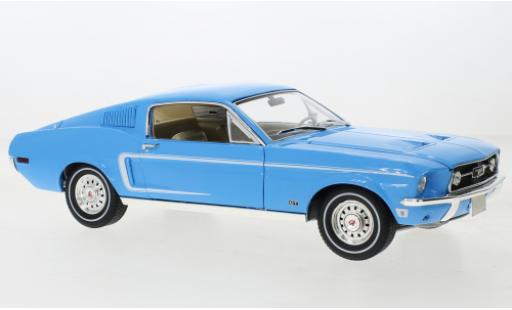 Ford Mustang 1/18 Greenlight Fastback bleu clair 1968 modellautos