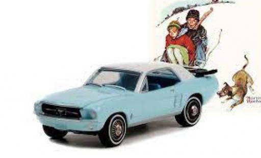 Ford Mustang 1/64 Greenlight blau/weiss Norman Rockwell 1967 modellautos