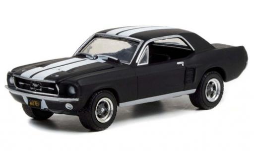 Ford Mustang 1/64 Greenlight matt-schwarz/weiss Creed II 1967 modellautos