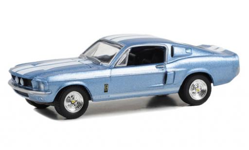 Shelby GT 500 1/64 Greenlight Ford Mustang metallise bleu clair/blanche 1967 modellautos