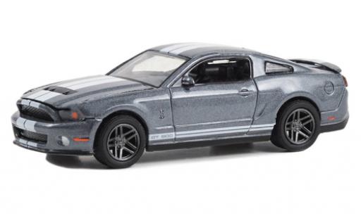 Shelby GT 500 1/64 Greenlight Ford Mustang metallise gris/blanche 2010 modellautos
