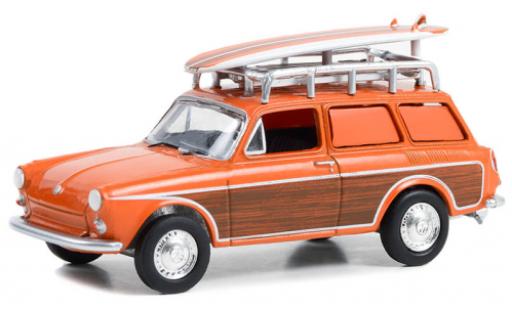 Volkswagen 1600 1/64 Greenlight Variant orange/Décorer 1963 modellautos
