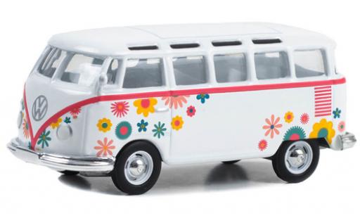 Volkswagen T1 1/64 Greenlight Samba bus blanche/Décorer 1964 modellautos