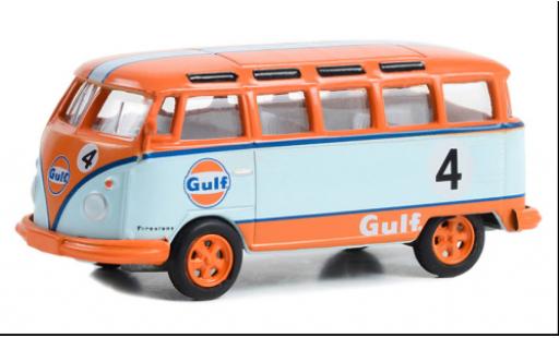 Volkswagen T1 1/64 Greenlight Samba bus orange/bleu clair Gulf 1964 modellautos