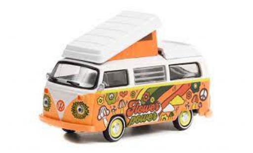 Volkswagen T2 1/64 Greenlight Westfalia Camper Flower Power 1973 modellautos