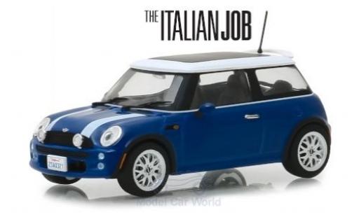 Mini Cooper 1/43 Greenlight blau/weiss RHD The Italian Job 2003 modellautos