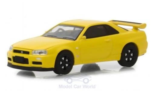 Modellautos Nissan Skyline 1/64 Greenlight GT-R (BNR34) gelb 2001 Nissan Skyline 1/64 Greenlight GT-R (BNR34) gelb 2001 modellautos