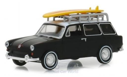 Volkswagen 1600 1/64 Greenlight Variant matt-schwarz/weiss 1965 modellautos