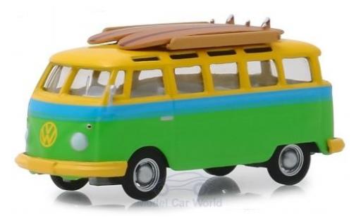 Volkswagen T1 1/64 Greenlight Samba grün/gelb 1964 modellautos