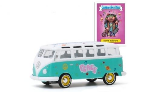 Volkswagen T1 1/64 Greenlight Samba türkis/weiss GarbagePailKids Hippie Skippy modellautos
