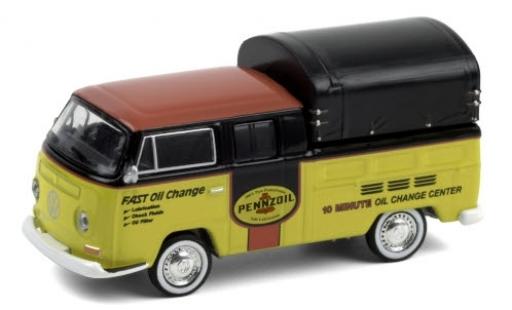 Volkswagen T2 1/64 Greenlight Double Cab Pickup Pennzoil 1968 DoKa-plateforme modellautos
