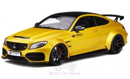 Mercedes Classe C 1/18 GT Spirit C63 AMG Coupe Prior Design PD65CC mettalic gelb/schwarz modellautos