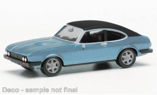 Modellautos Ford Capri 1/87 Herpa MK III metallise bleu clair/noire Ford Capri 1/87 Herpa MK III metallise bleu clair/noire modellautos