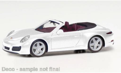 Porsche 911 1/87 Herpa Carrera 2 cabriolet metallise blanche modellautos