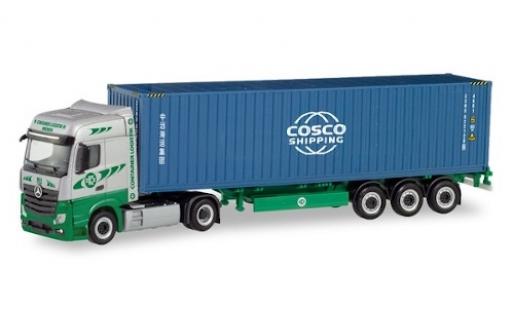 Modellautos Mercedes Actros 1/87 Herpa 6x2 Bigspace EKB / Cosco Container-Sattelzug Mercedes Actros 1/87 Herpa 6x2 Bigspace EKB / Cosco Container-Sattelzug modellautos