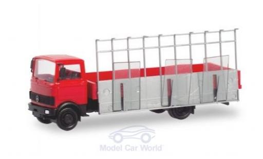 Modellautos Mercedes LP 813 1/87 Herpa rot Pritsche mit Glasreff Mercedes LP 813 1/87 Herpa rot Pritsche mit Glasreff modellautos